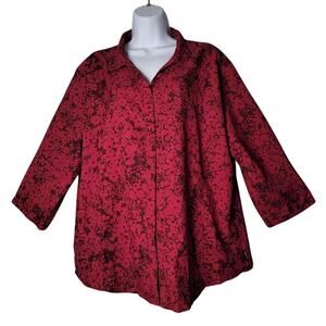 Royal Robbins Women’s XXL Red Black Floral Print Snap Front Lightweight Shirt
